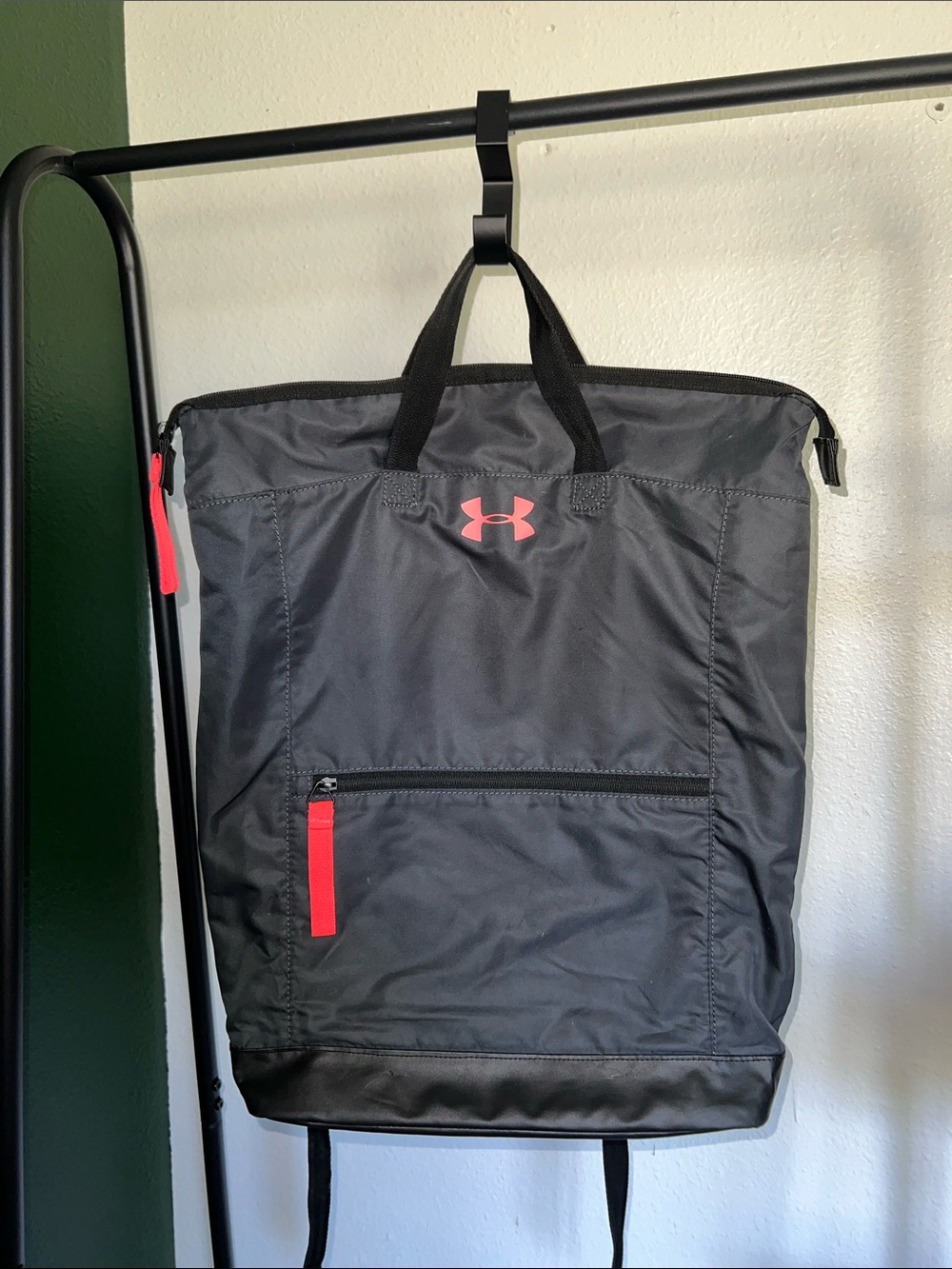 Under Armour Black Backpack with Orange Accents